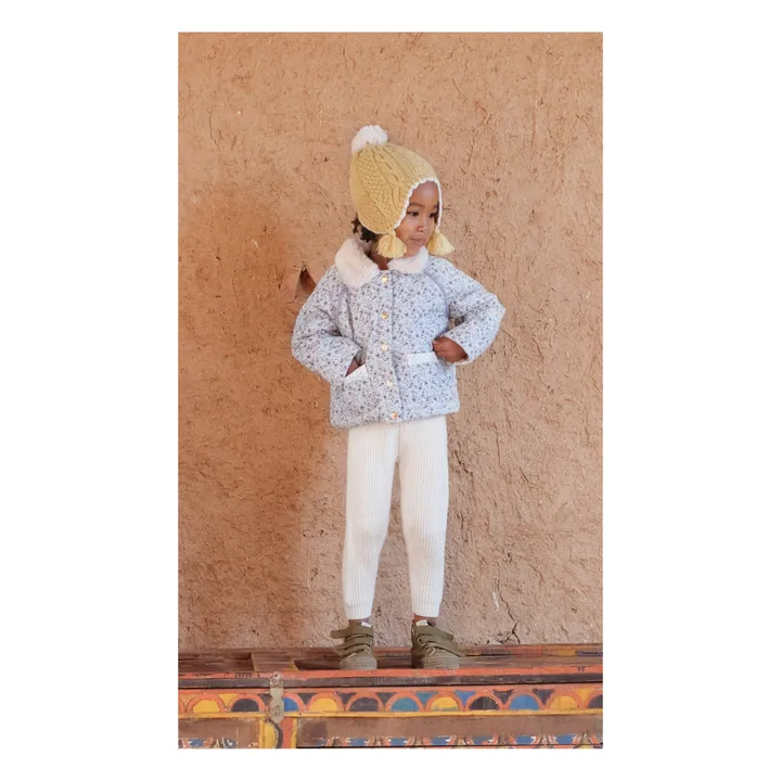 Louise Misha Manteau Velours Milleraies Fourré Jasmina | Bleu ciel