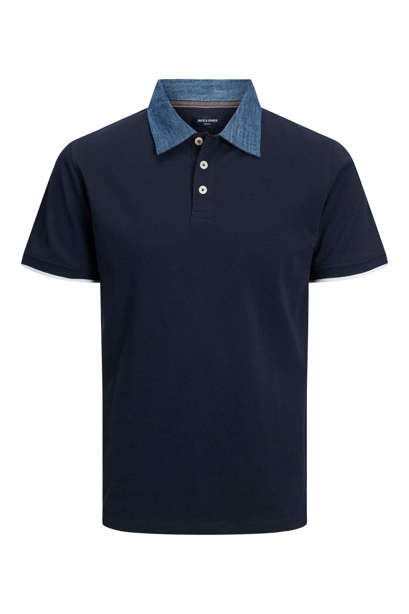 Camisa polo de algodão - Azul marinho