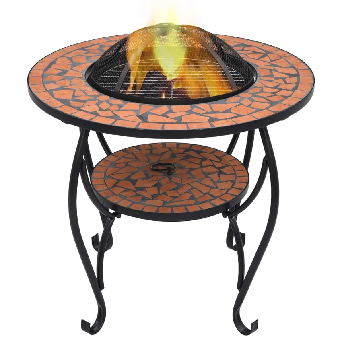 vidaXL Foyer mosaïque Terre cuite 68 cm