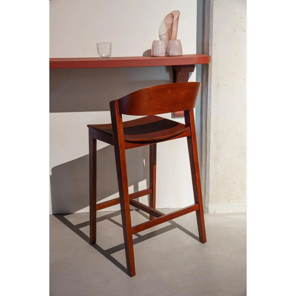 Housecraft Living Wooz Barkruk 65 cm Eikenhout Walnoot bruin