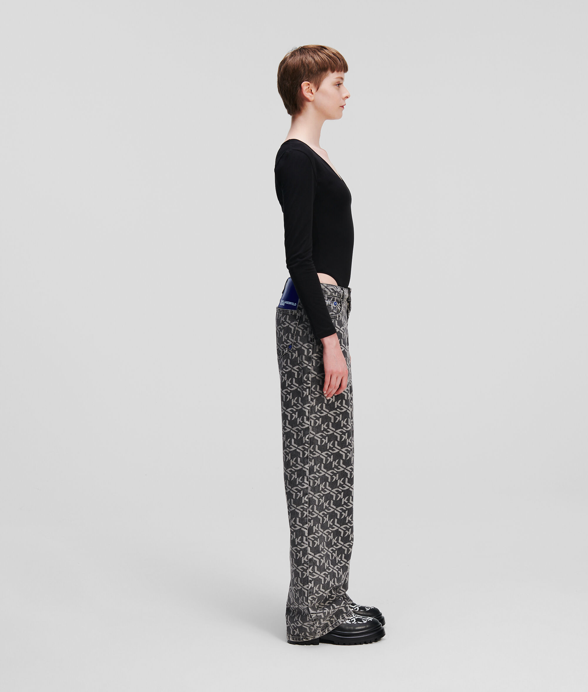 JEAN TAILLE MI-HAUTE DÉCONTRACTÉ KLJ MONOGRAM