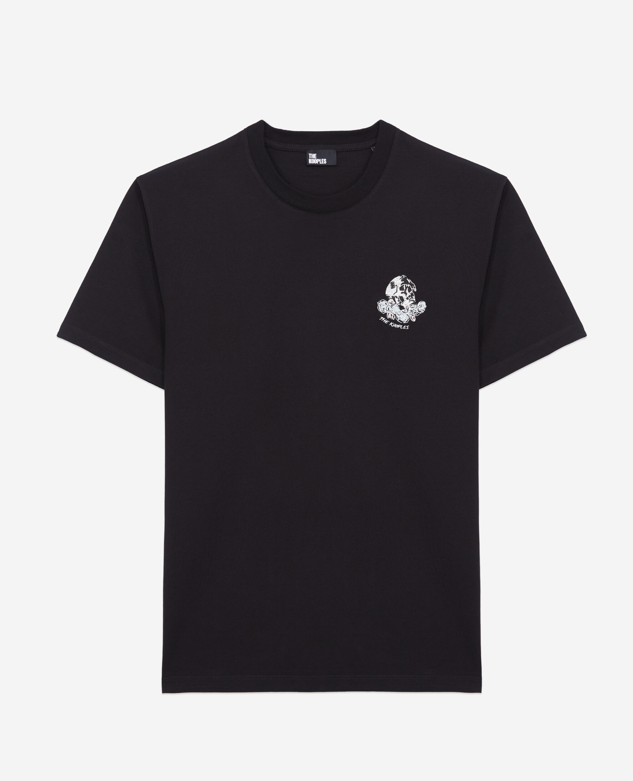 T-shirt noir avec broderie Vintage skull