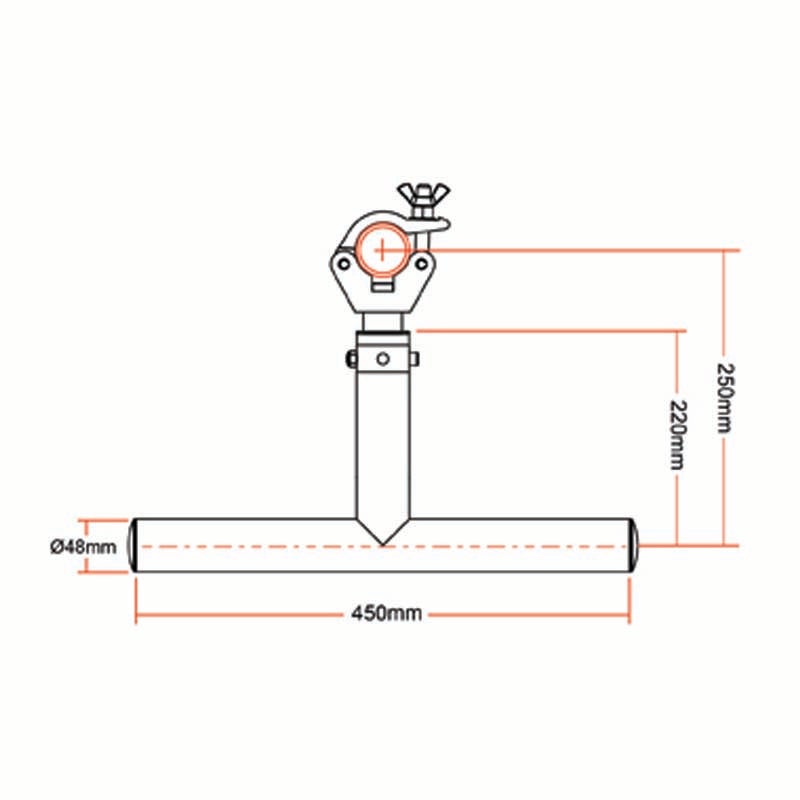 Doughty T45761 Drop arm zwart 250 mm zwart