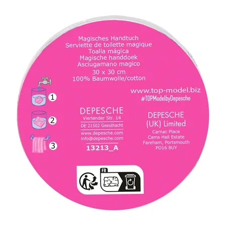 Depesche TOPModel Magisches Handtuch BEAUTY and ME, 1 Stück, 2-fach sortiert