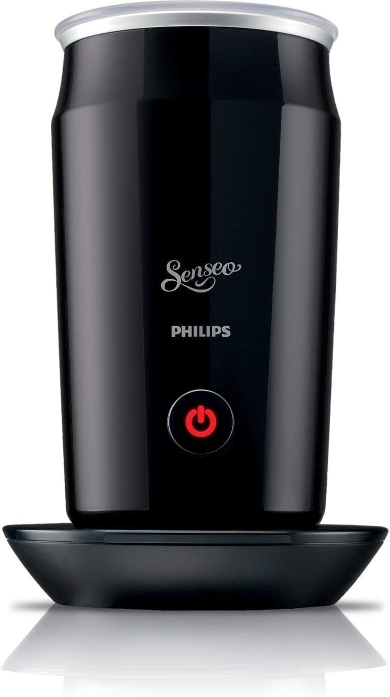 Philips Senseo Select CSA250/10 Kaffeepadmaschine - Kaffeestärkewahl Plus, Memo-Funktion, aus recyceltem Plastik, gebürsteter Stahl & CA6500/60 Senseo Milk Twister Milchaufschäumer, schwarz