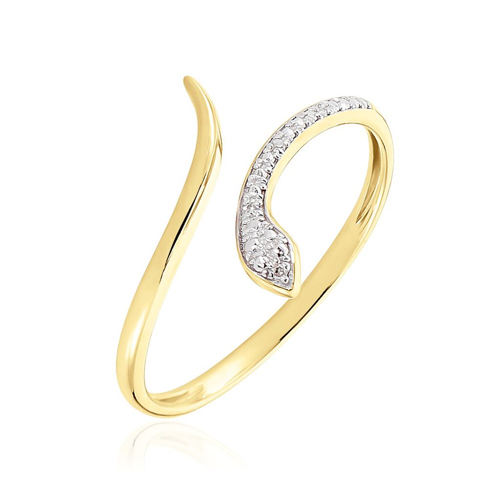 Bague Snake Or Jaune Diamant