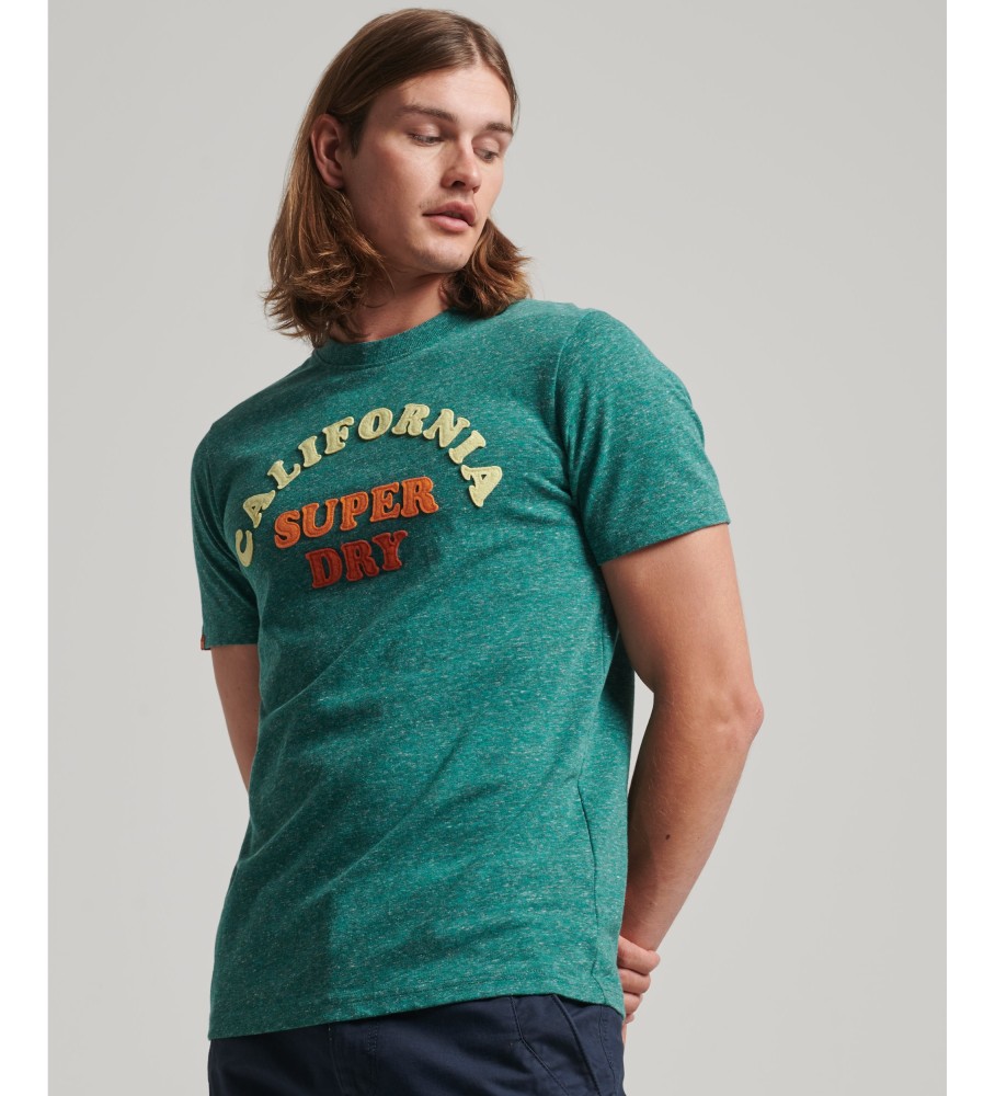 Camiseta Superdry Verde com Aplique 