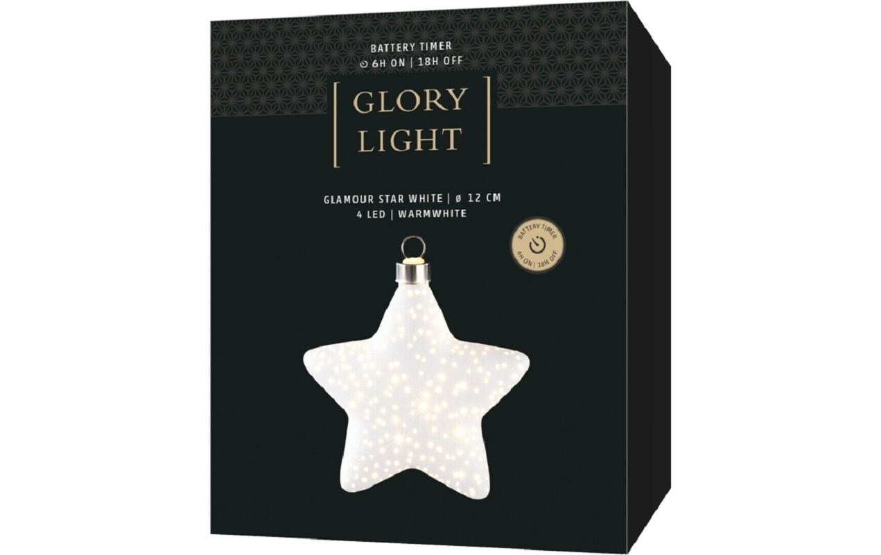Hänger Glamour Star S, Ø 12 cm, WeissWeihnachtshänger für den Innenbereich