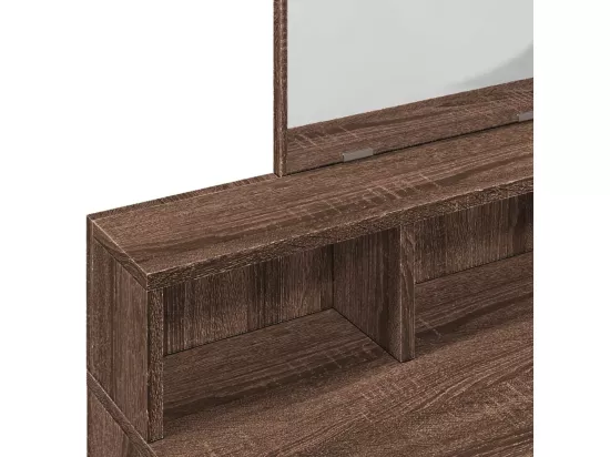 Coiffeuse avec miroir chêne marron 80x41x144,5 cm