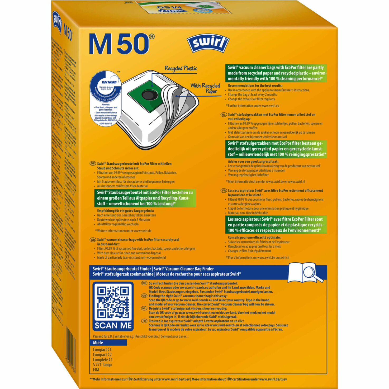Swirl Staubfilterbeutel M50 MicroPor Plus AirSpace