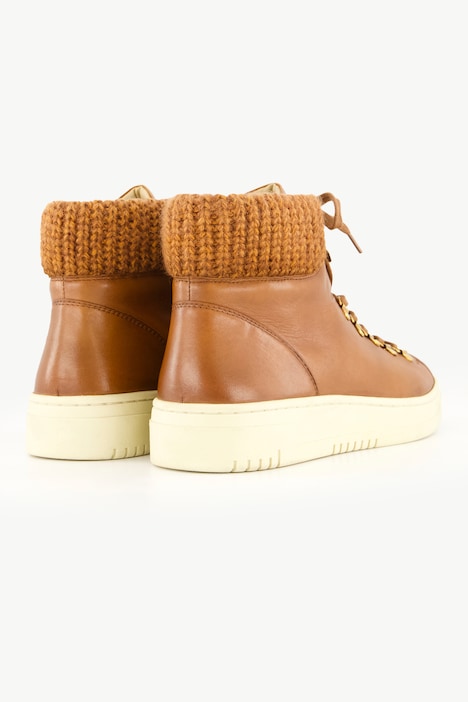 Leder-Sneaker, Strick, Weite H