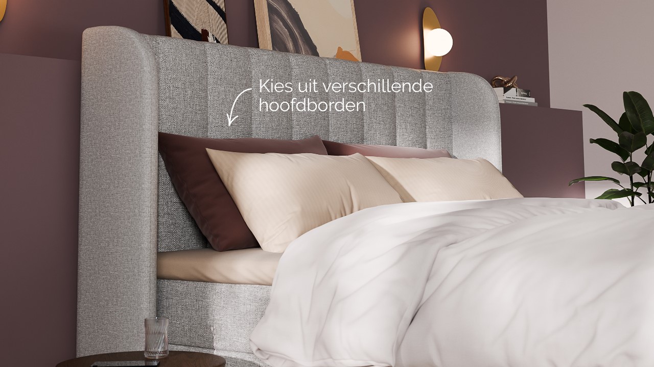 Boxspring Ivory - Linen touch light grey
