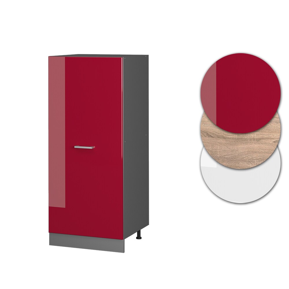 Vicco Backofenumbauschrank Küchenschrank Küchenzeile R-Line 60 cm Anthrazit Bordeaux große Tür