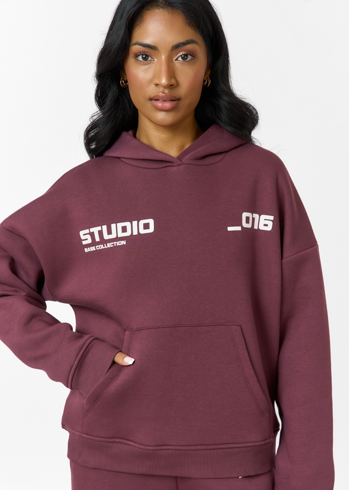 Studio base hoodie burgundy