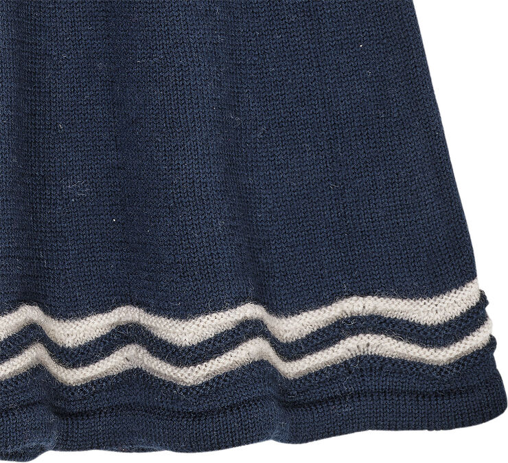 Copenhagen Colors MERINO LT. KNITTED TENNIS SKIRT Navy/cream combi