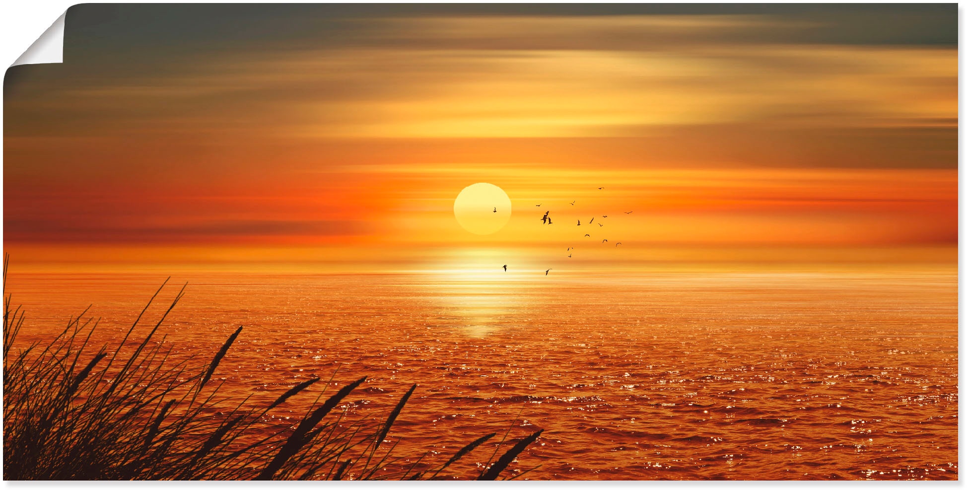 Artland Wandbild »Sonnenuntergang über dem Meer« Sonnenaufgang & -untergang 1 Stk. tlg. als Leinwandbild, Poster, Wandaufkleber in verschied. Grössen