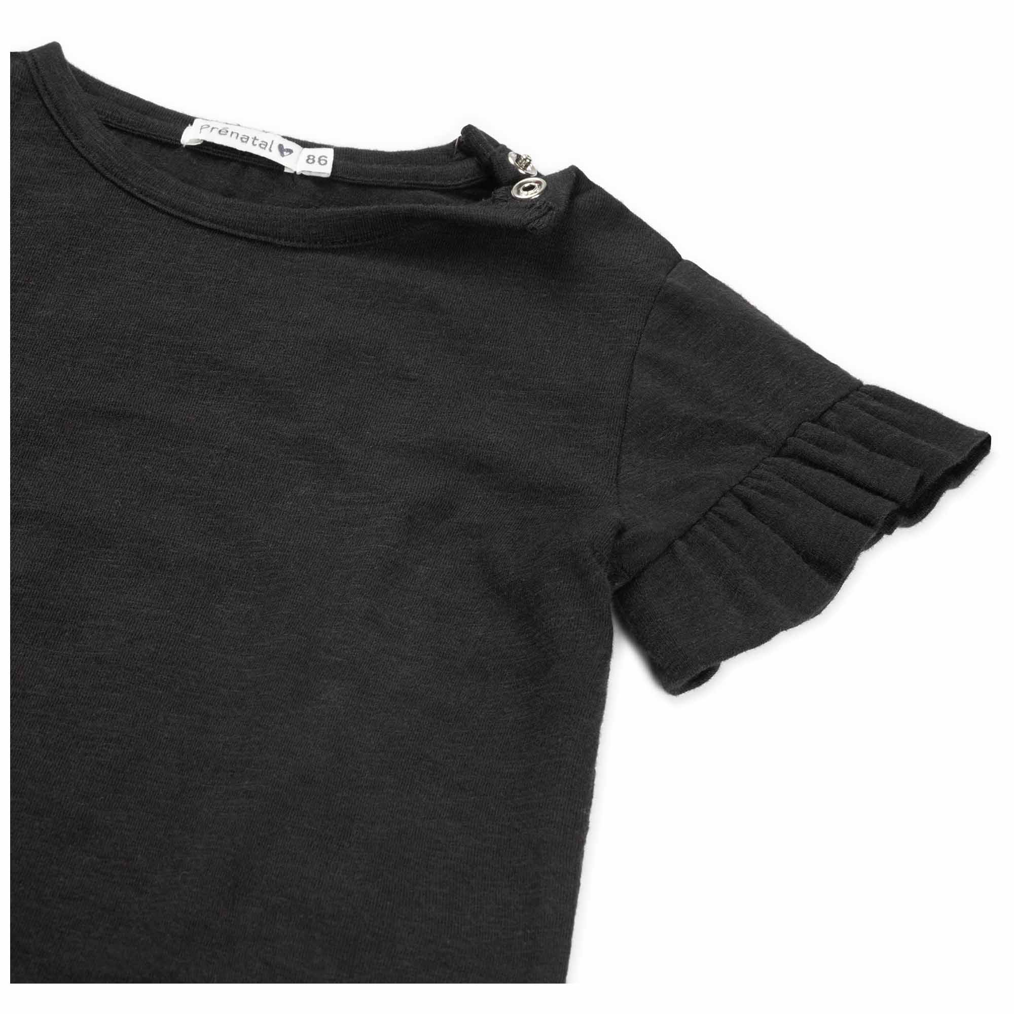 Prénatal peuter T-shirt korte mouwen effen zwart