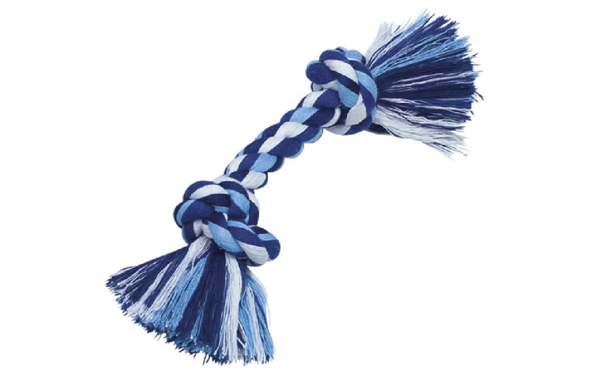 Hunde-Spielzeug Knotenseil, BlauweissSpielseil für Hunde - 21 cm