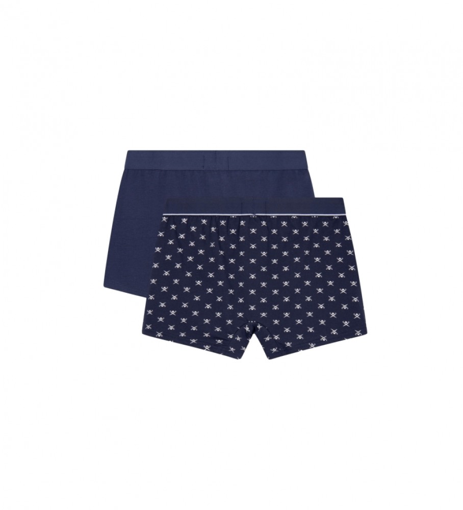 Cuecas Boxer Hackett Pack 2 Navy Icon
