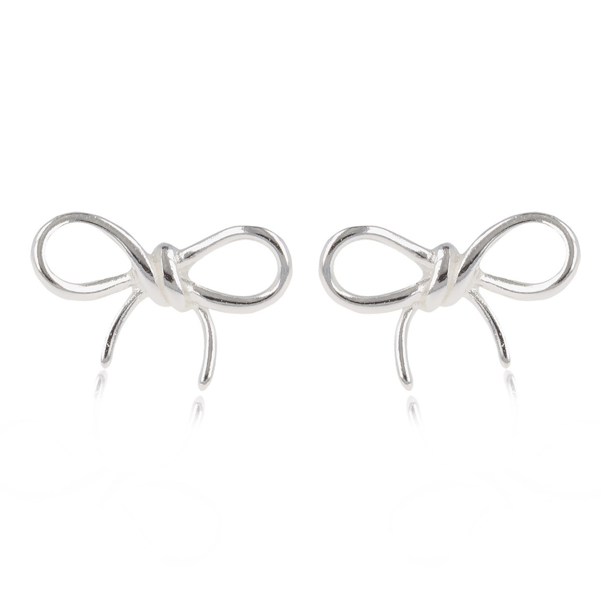 Bague d'oreille argent rhodié forme noeud