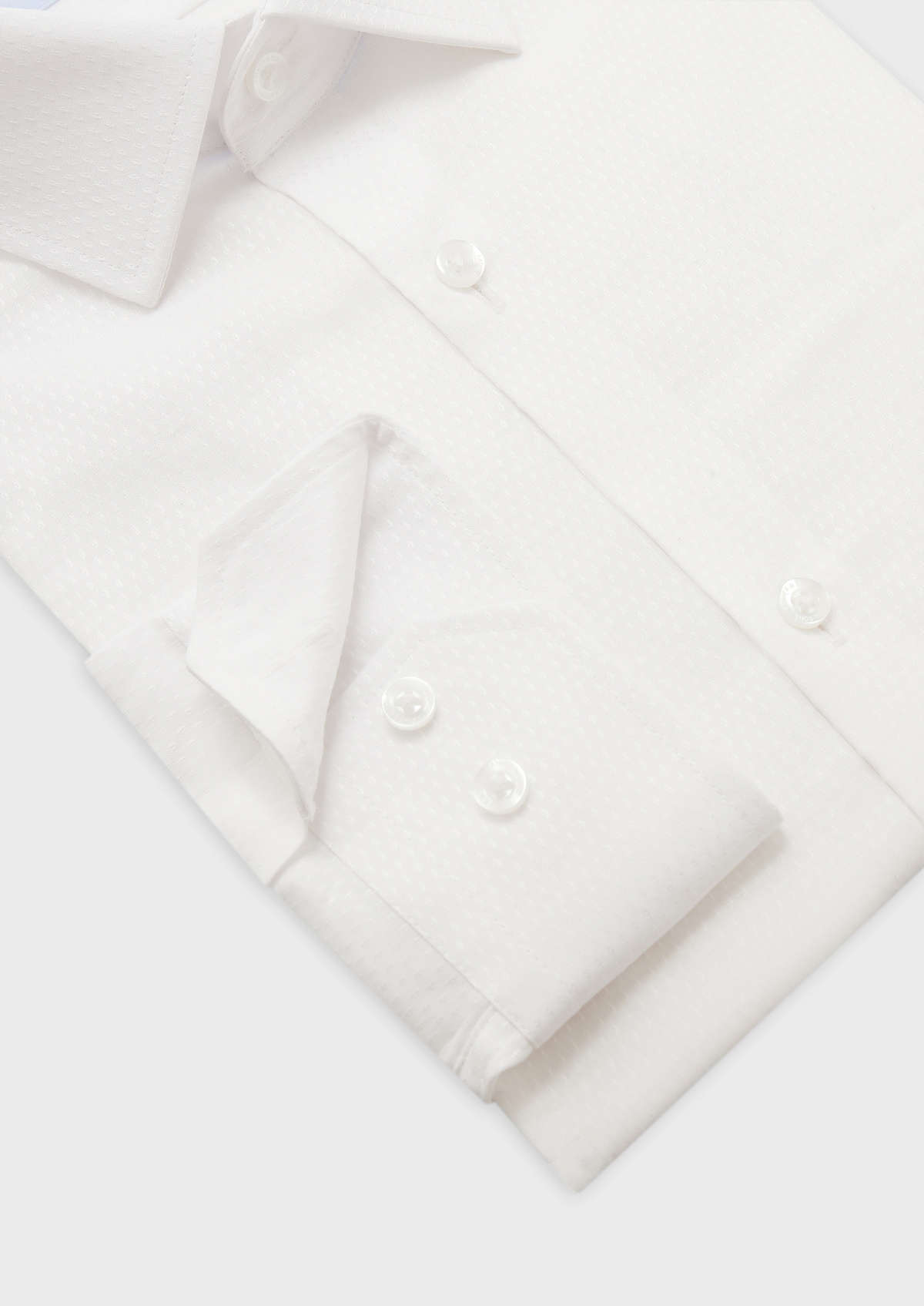 Chemise habillée Slim en coton façonné uni blanc