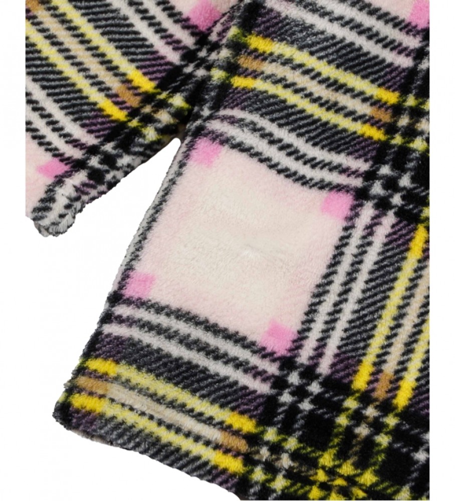 Vestido de manga comprida Santoro Amor à Primeira Vista xadrez multicolorido
