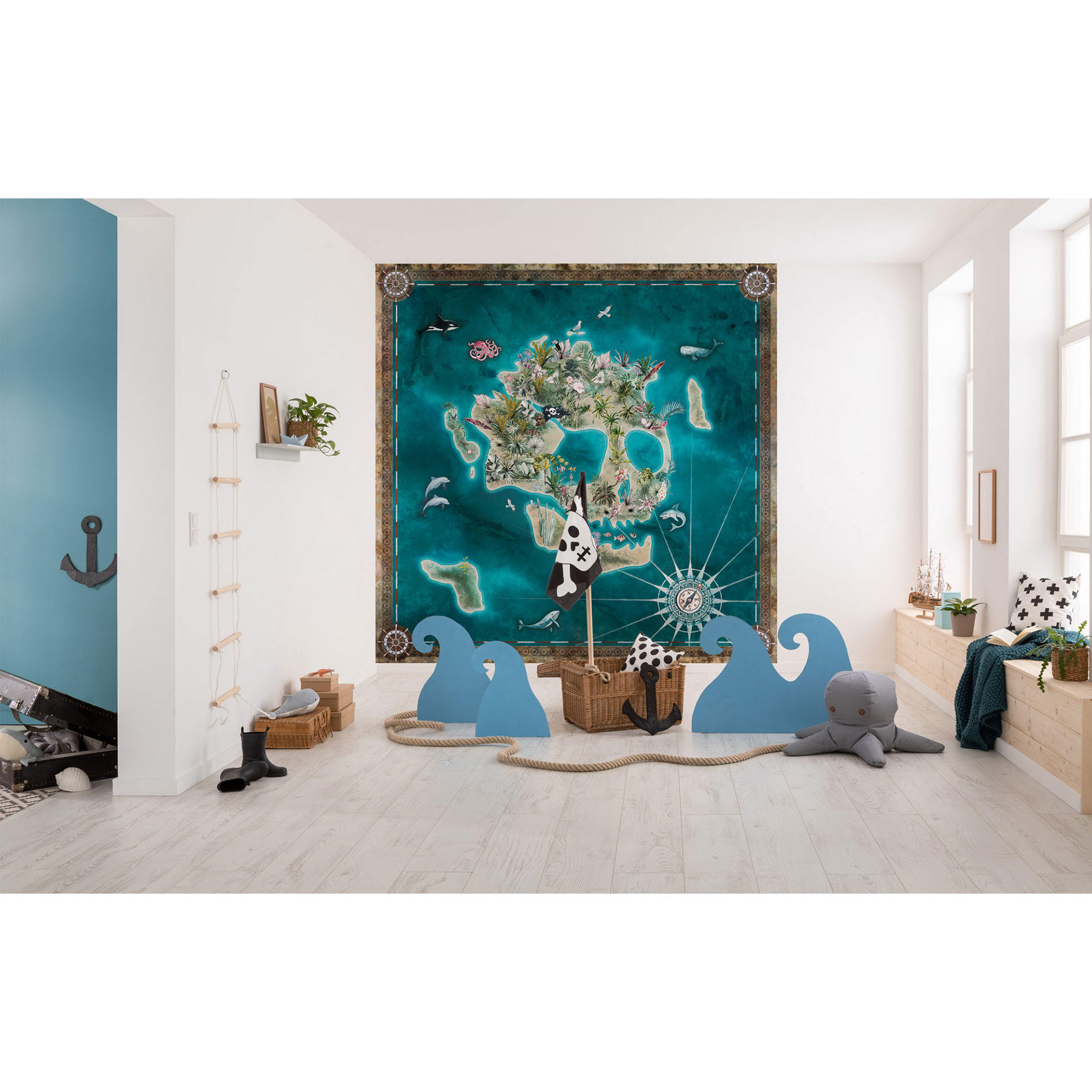 Vlies-Fototapete SKULL ISLAND - bunt - 250x250 cm