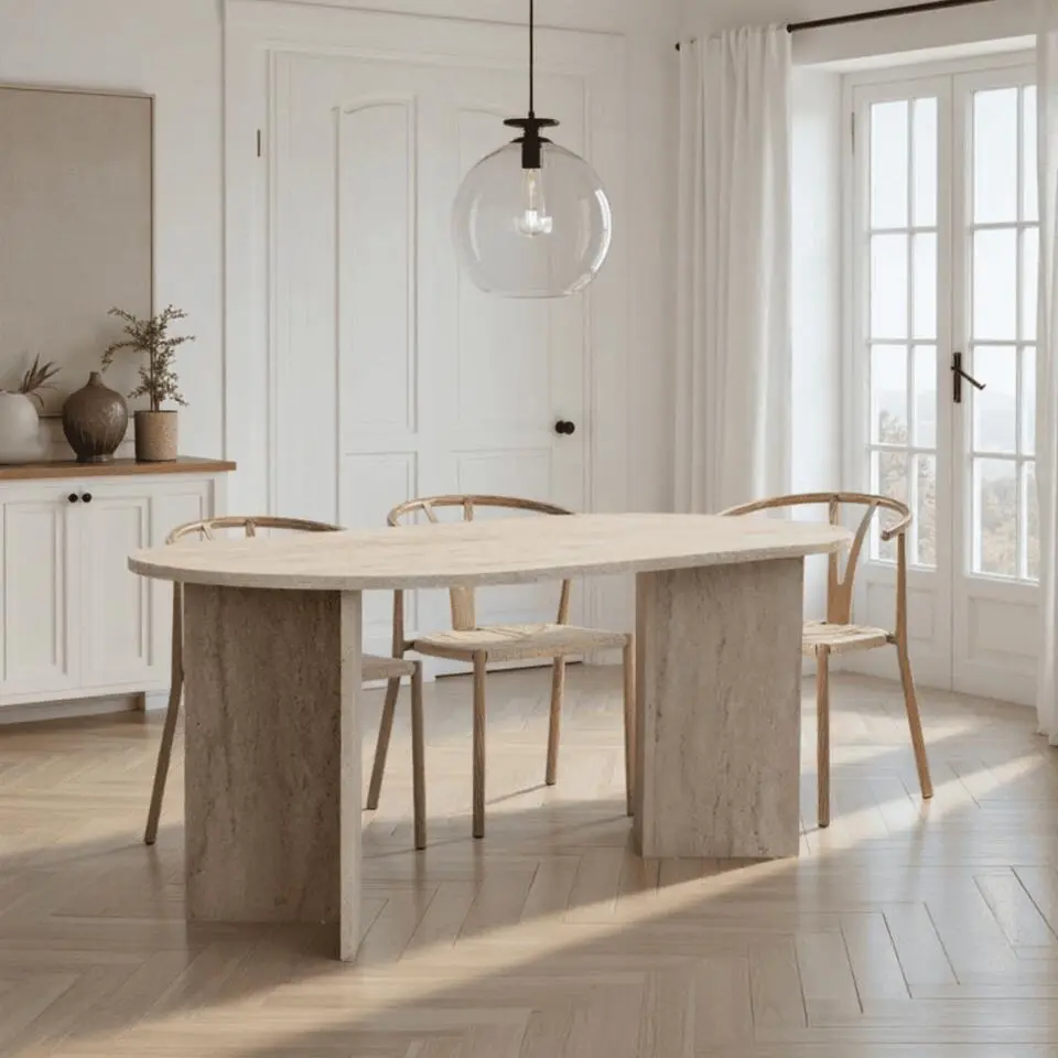 CALICOSY - Eettafel met afgeronde randen SABLE - 89,5x180x75 cm