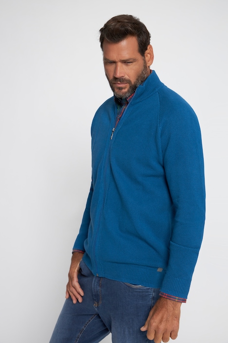 Strickjacke, Strukturstrick, Stehkragen