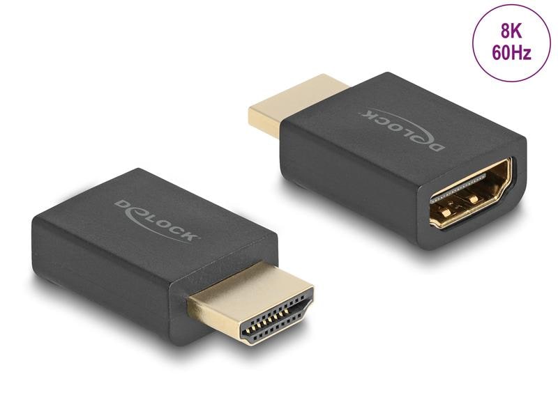 Delock Adapter HDMI - HDMI, 8K 60Hz Delock High Speed HDMI with Ethernet Adapter Stecker zu Buchse 8K 60 Hz schwarz