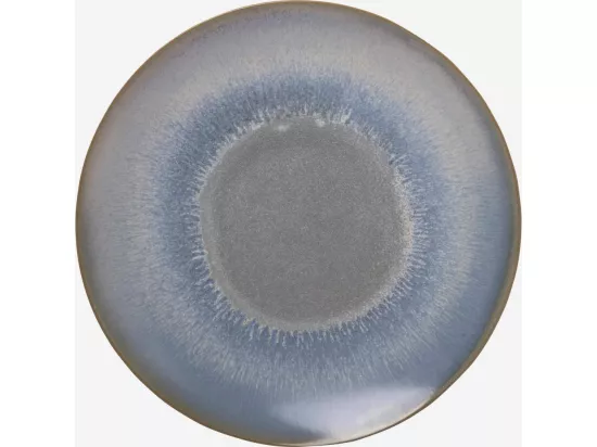 HABITAT - Assiette plate en grès - 25 cm - Bleu et marron (Lot de 2) - Asta