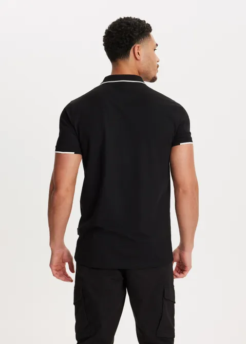 Polo piqué zwart (ZWART)