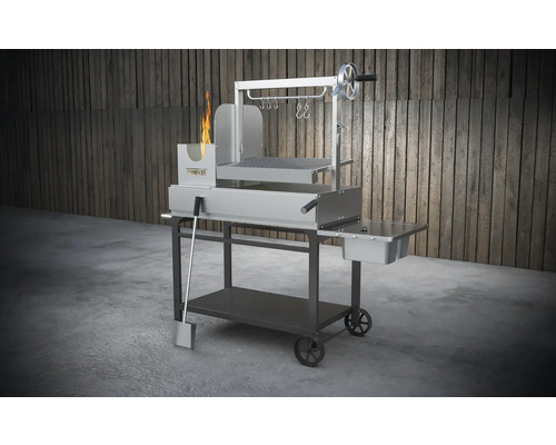 Tenneker® Asado houtskoolgrill AURORA TW inclusief zijplank, hittebestendige stenen & houtskoolschep