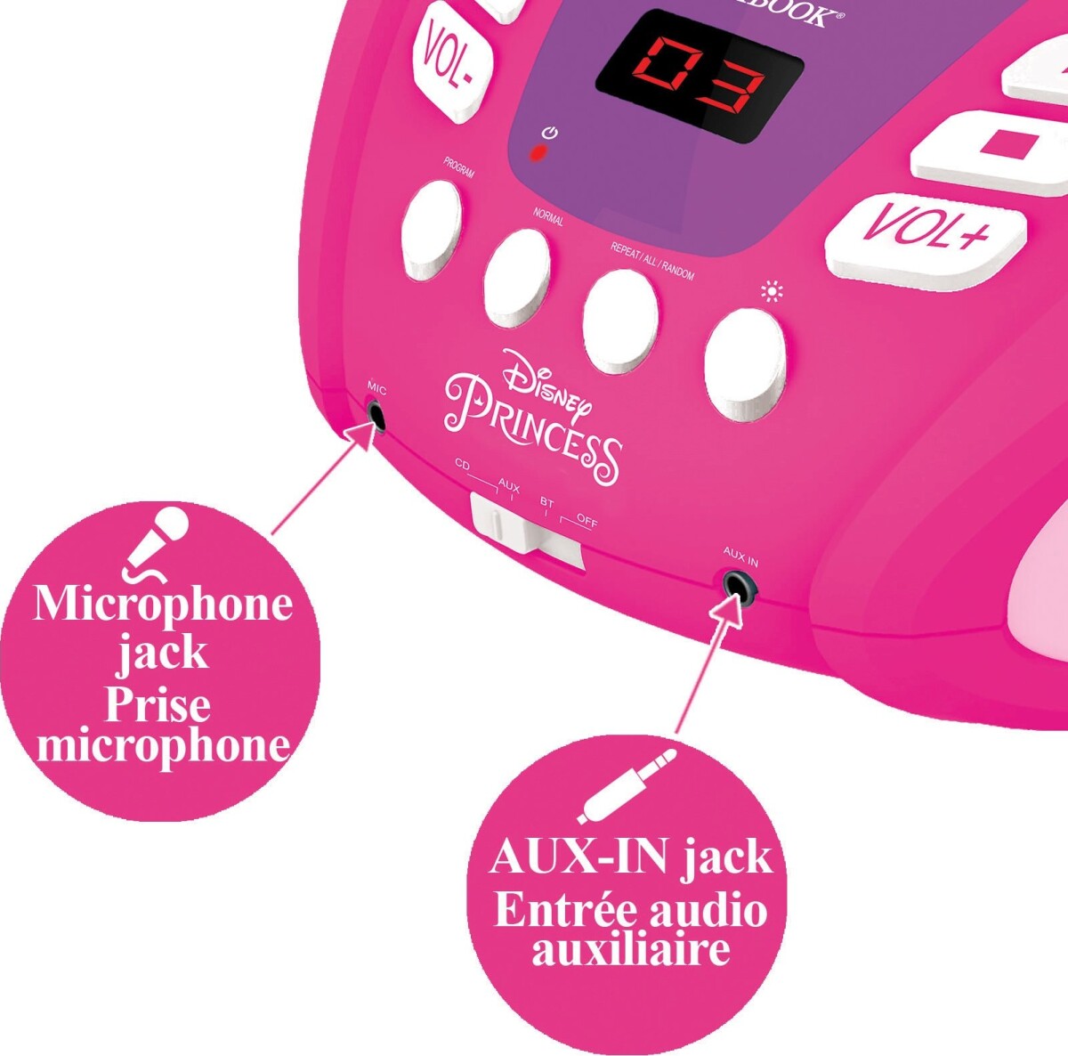 Lexibook - Disney Prinsesse - Bluetooth Cd Afspiller