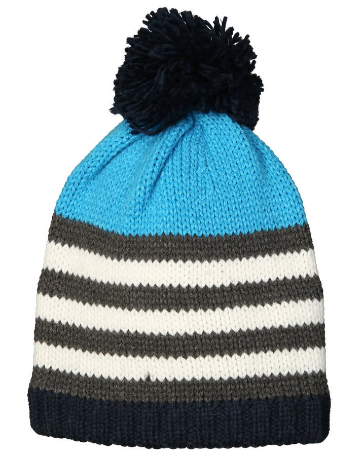 Strick-Mütze MULTI mit Bommel in bunt