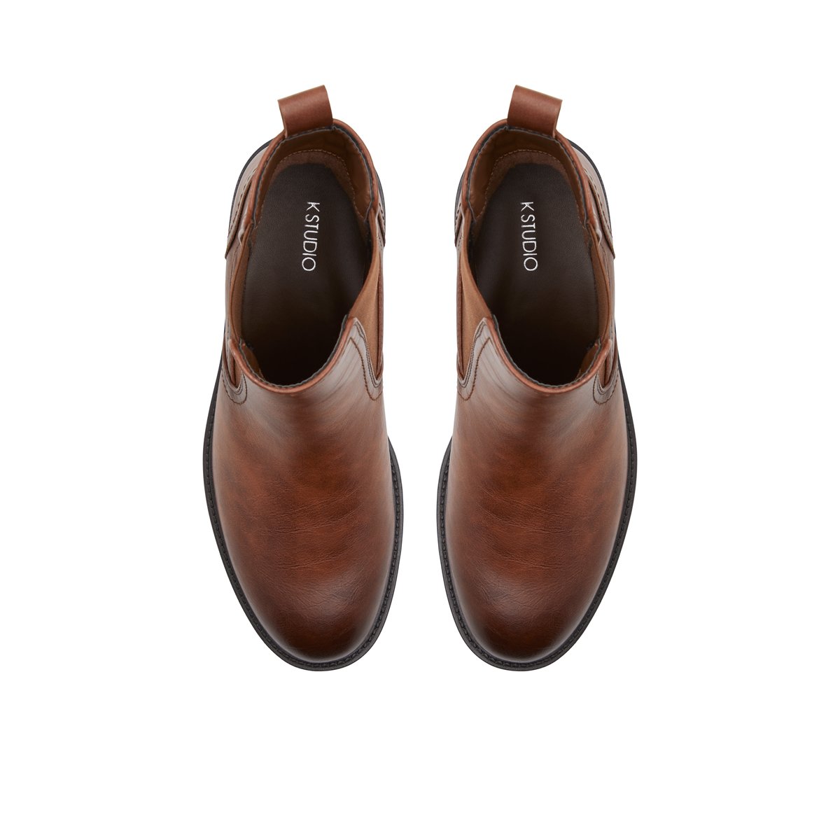 K STUDIO-Romab-Bottes chelsea - Talon plat - Cognac