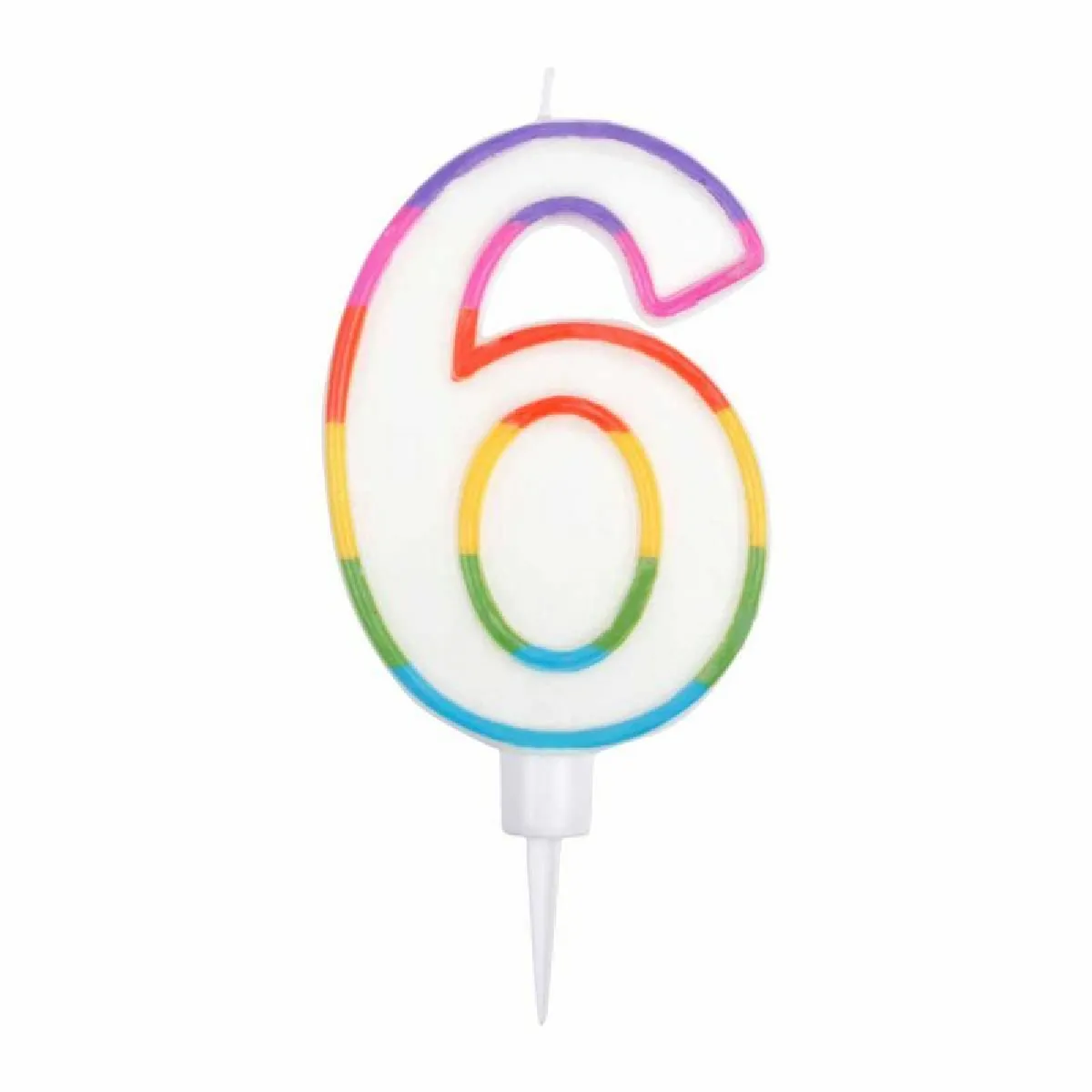 PARIS PRIX Bougie anniversaire chiffre 6 multicolore