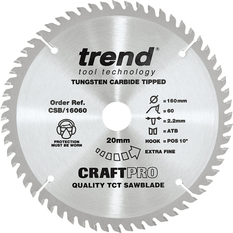 Trend cirkelzaagblad 160x20x2,2mm 60T