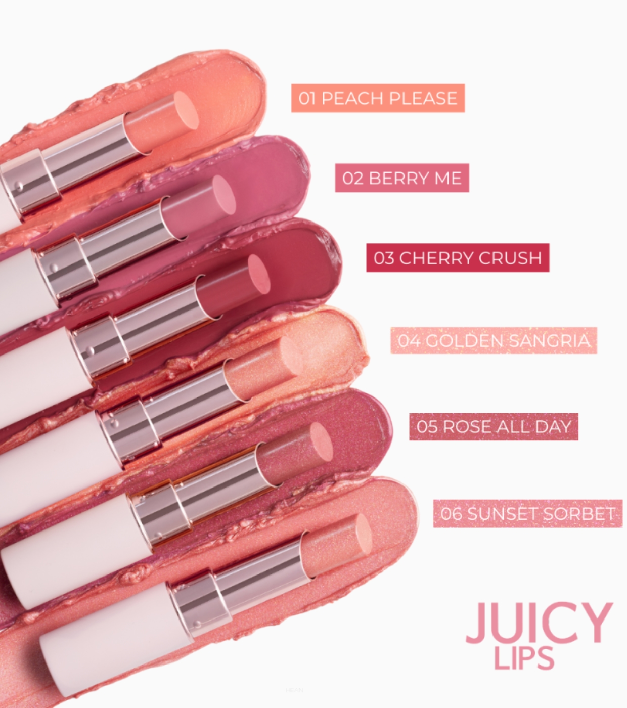 Hean - Batom Juicy Glossy - 05: Rose All Day
