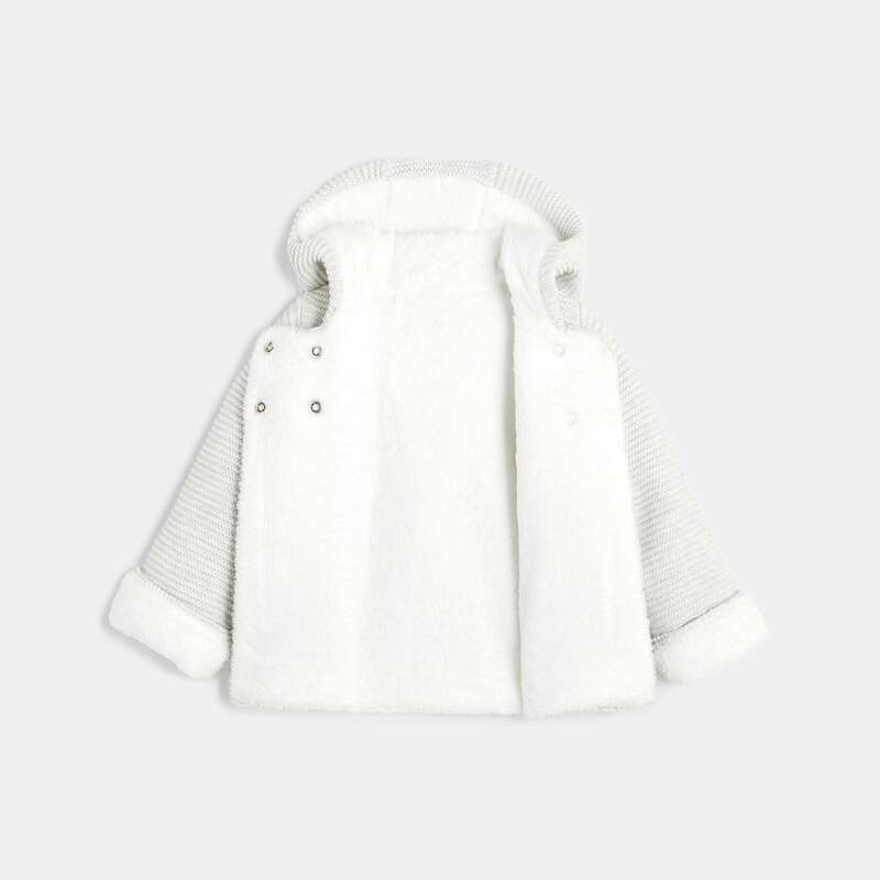 Manteau-pull fourré blanc naissance