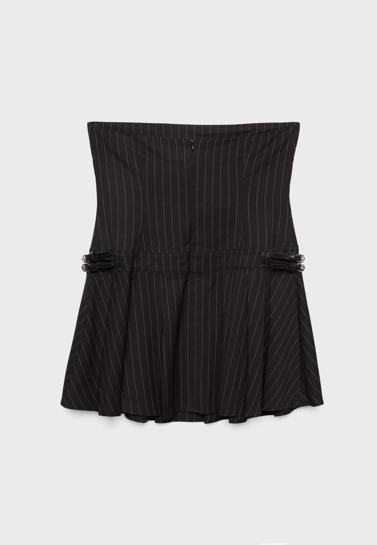 Vestido listrado com pregas