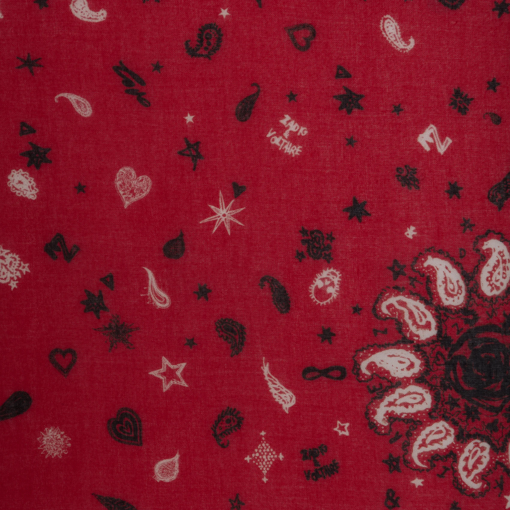 MADDIE - Foulard carré en coton | Rouge