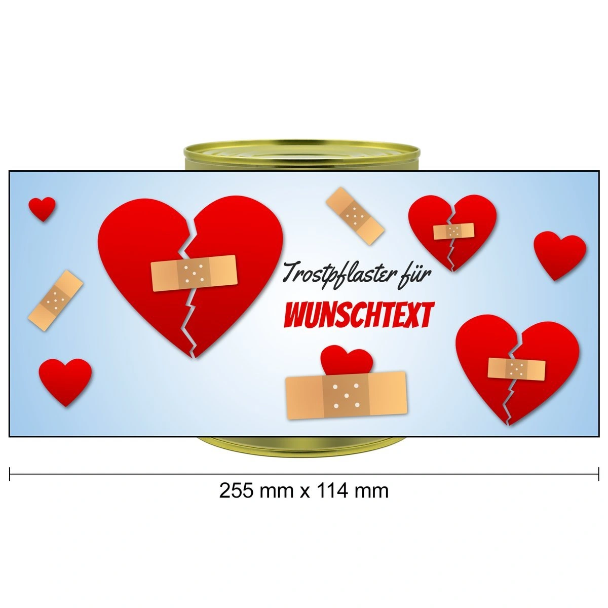 Personalisierte Geschenkdose - Teddybär (Motiv: Trostpflaster)