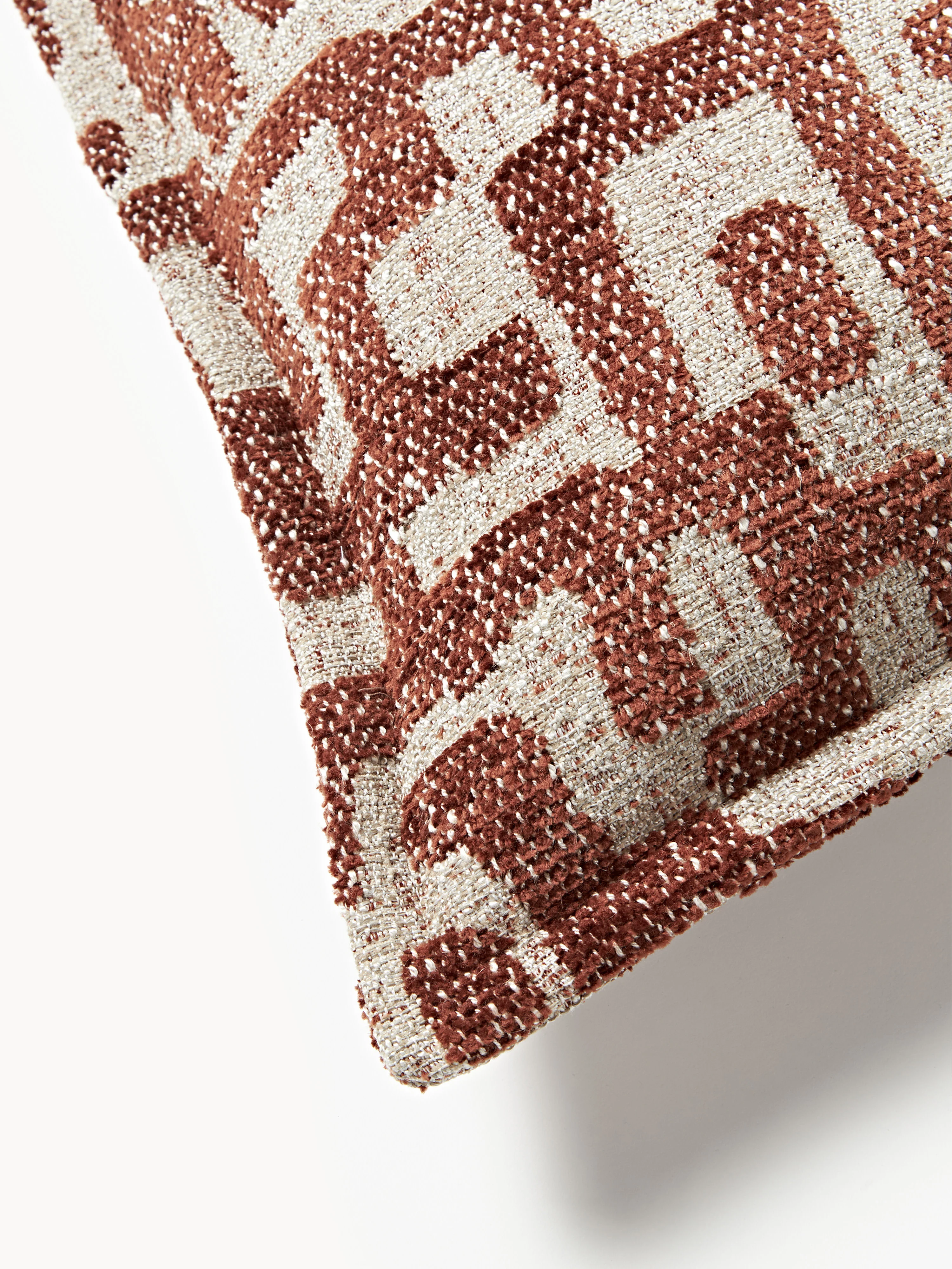 Viscose kussen Contia met ingeweven jacquard patroon