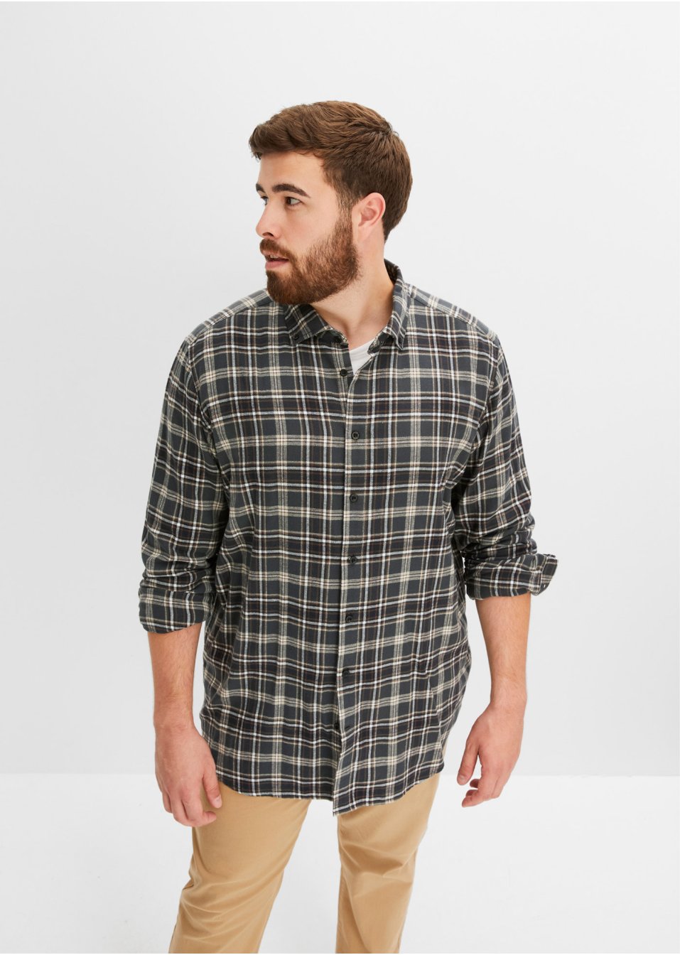 Chemise manches longues en flanelle, Slim Fit