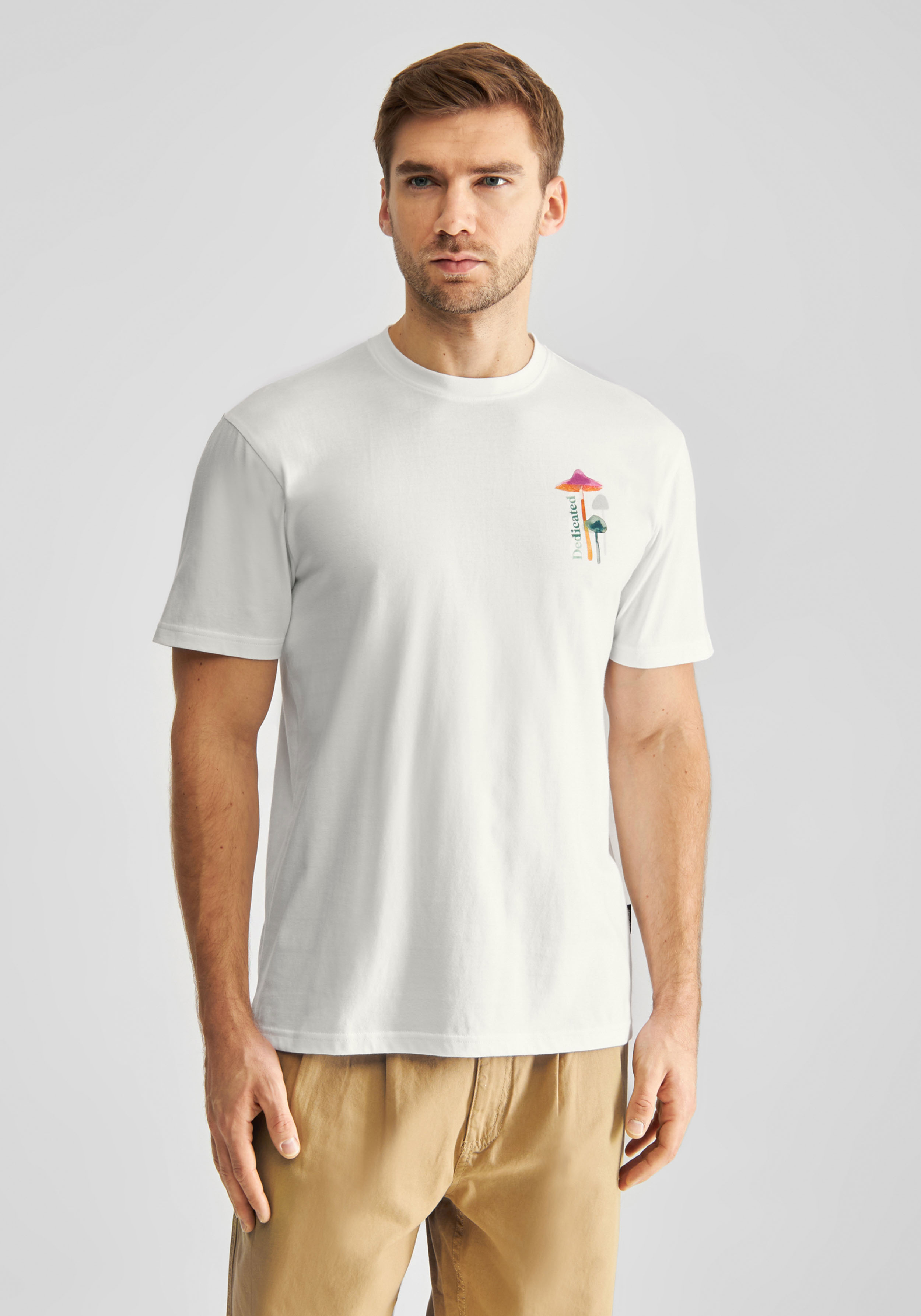 Dedicated T-Shirt Stockholm Color Mushrooms Off White Whisper
