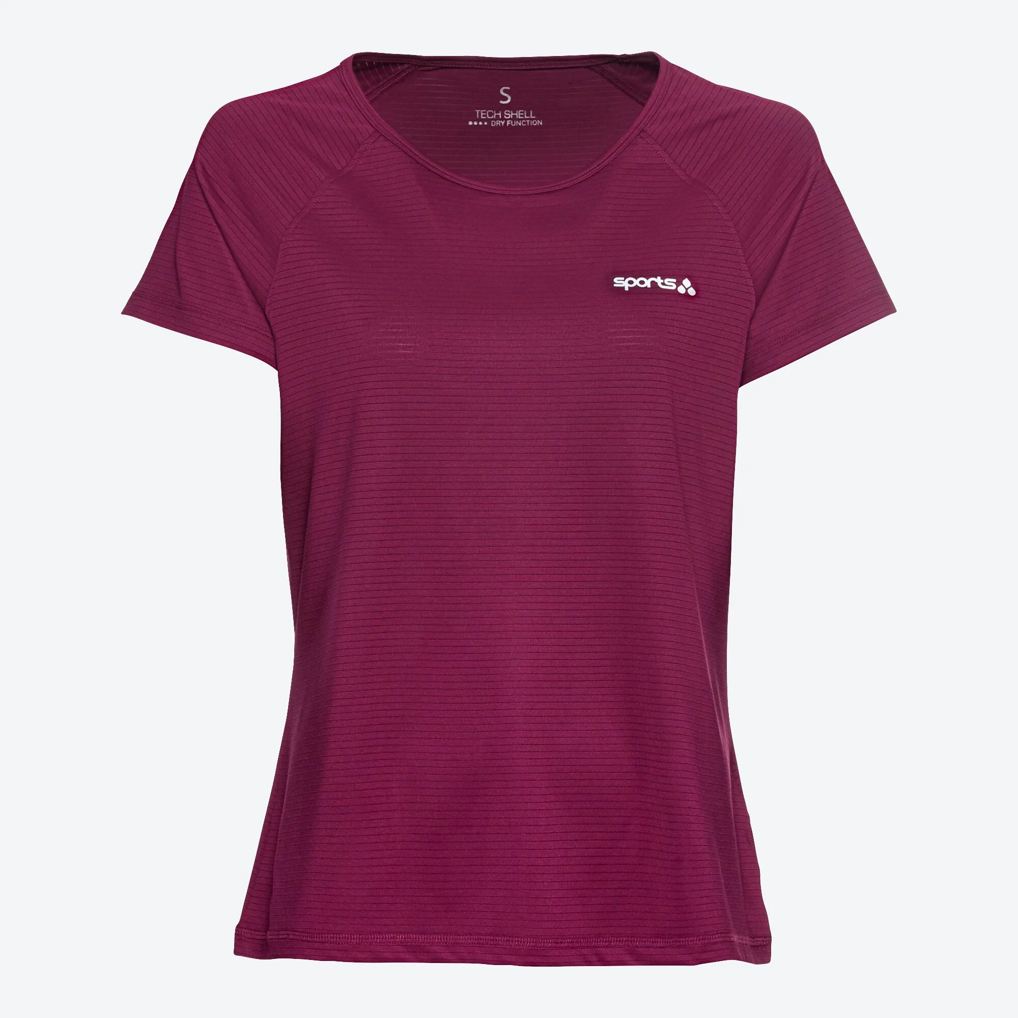 Damen-Fitness-T-Shirt mit Streifenstruktur