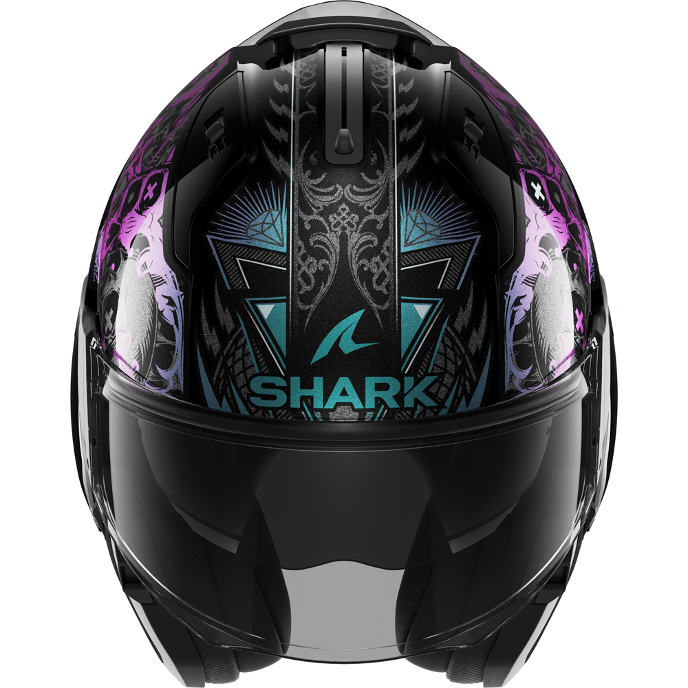Shark - Casque Evo-ES K-Rozen Noir Brillant / Violet / Bleu