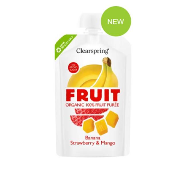 Puré Banana   Morango   Manga Bio Saqueta 100G