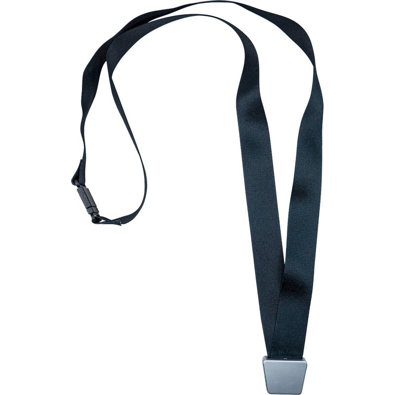 Tour de cou polyester noir recyclé pour badge avec clip No-Twist Avery - pochette de 10